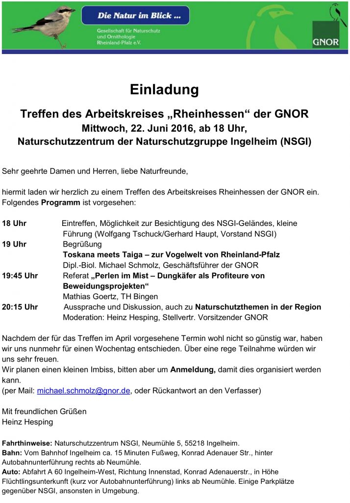 Einladung AK Rheinhessen